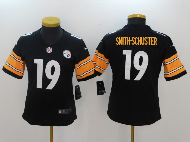 Women Pittsburgh Steelers 19 Smith-Schuster Black Nike Vapor Untouchable Limited NFL Jerseys